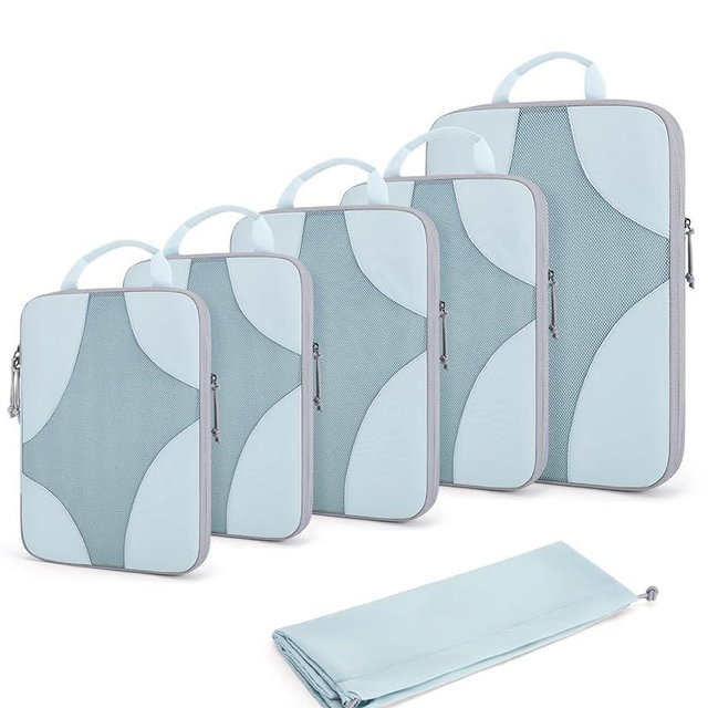 Compression Packing Cubes for travel, BAGSMART 6 Set Travel Packing Cubes for Carry on Suitcases, Compression Suitcase Organizers Bag Set for Travel Essentials, Lightweight Packing Organizers