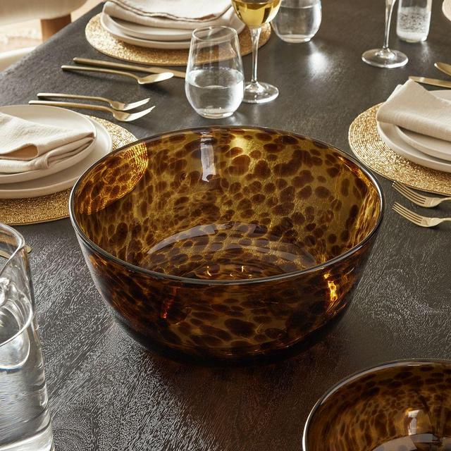 Mari Glass Bowl, Tortoise, Large