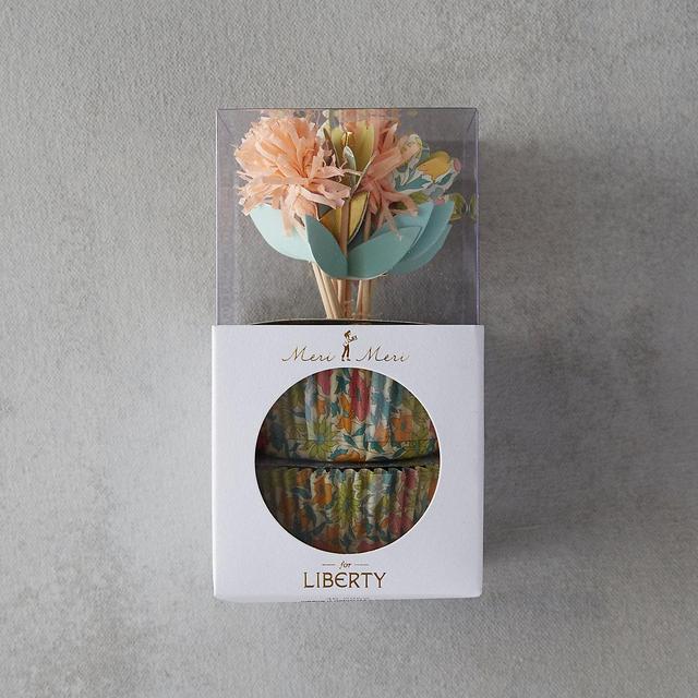 Liberty Floral Cupcake Toppers + Wrappers