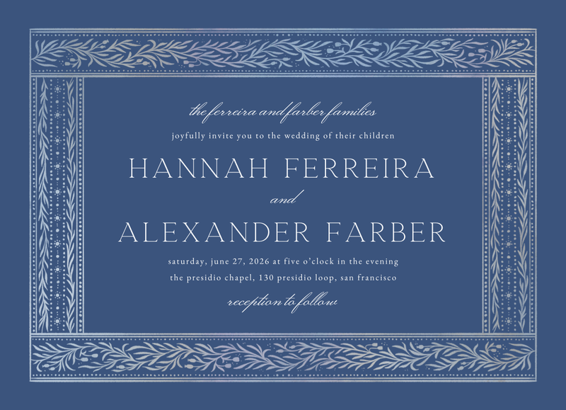 Viridian Landscape | Dark Cobalt | Zola Wedding Invitations