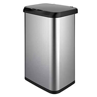 GLAD GLD-74514 Extra Capacity Stainless Steel Sensor Trash Can with Clorox Odor Protection of The Lid | Fits Kitchen Pro 20 Gallon Waste Bags