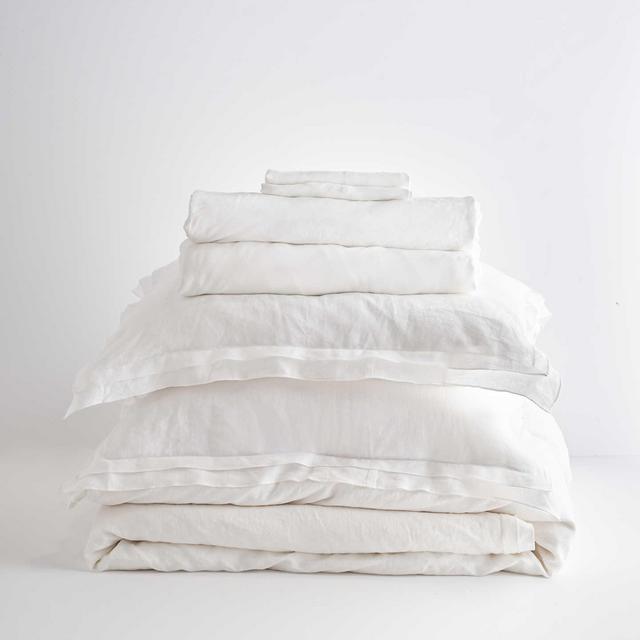 Linen Double Edge Embroidery Duvet Deluxe Bundle