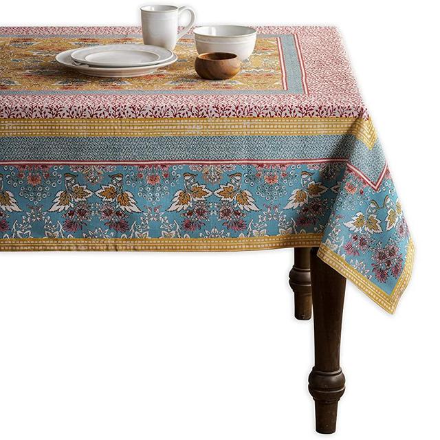 Maison d' Hermine Table Cloths 100% Cotton 54 Inch x 72 Inch Decorative Washable Rectangle Tablecloth Easter Table Cloth for Dining, Kitchen, Parties & Camping, Marquise - Spring/Summer