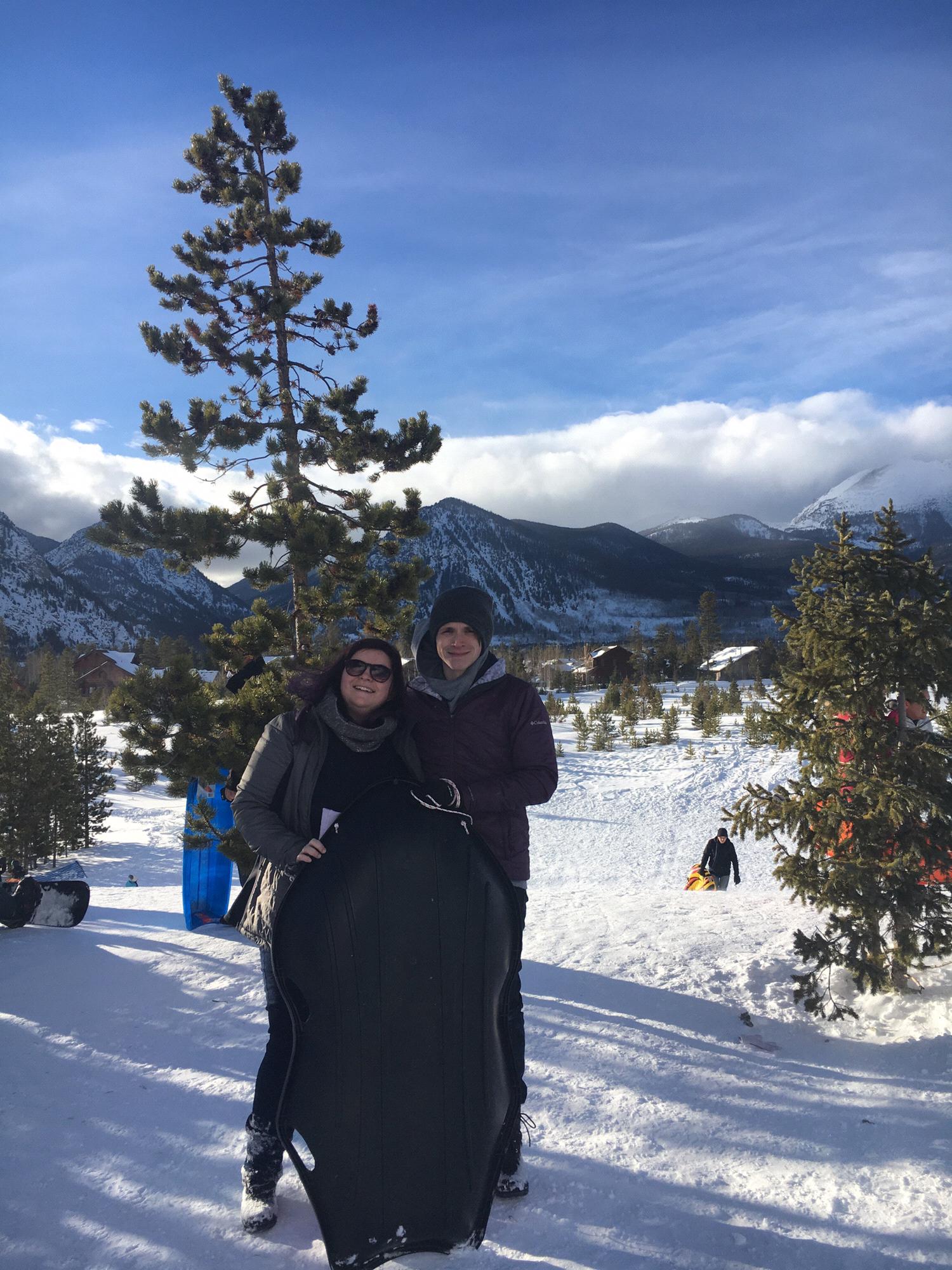 Our first time sledding together in Breckenridge.