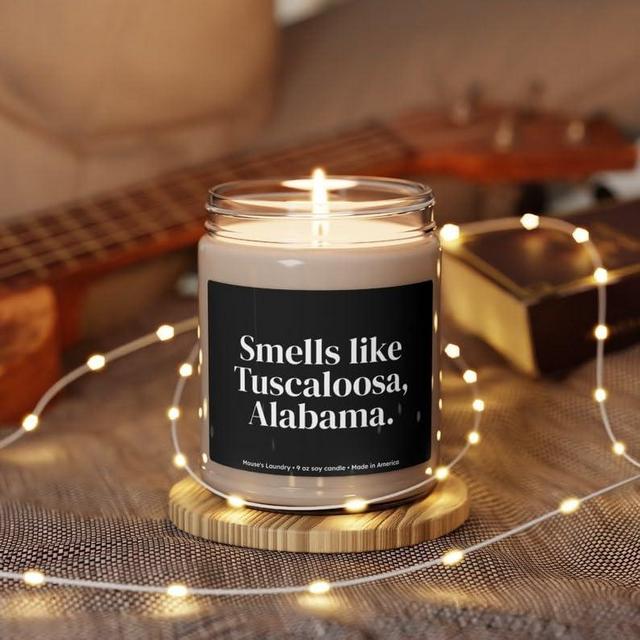 Experience Tuscaloosa, Alabama with Our 9oz Scented Soy Candle - A Unique, Nostalgic Gift Capturing College, University, Campus, City, Town, Hometown, and Vacation Memories!