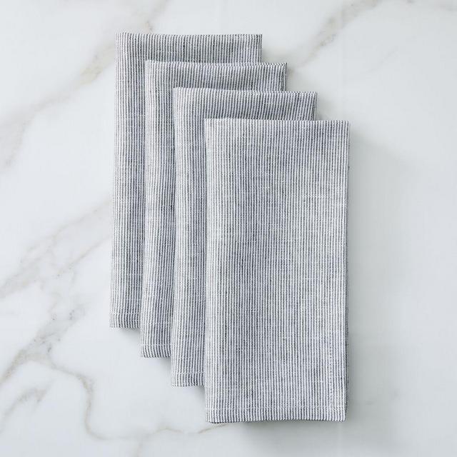 Mini Stripe Napkins, Set of 4, Iron Gate