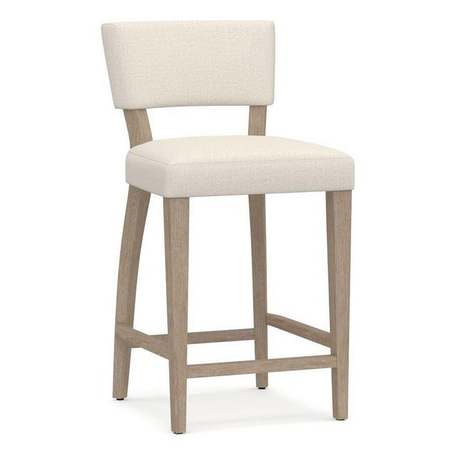 Payson Upholstered Counter Height Bar Stool, Seadrift Leg, Performance Heathered Tweed Ivory