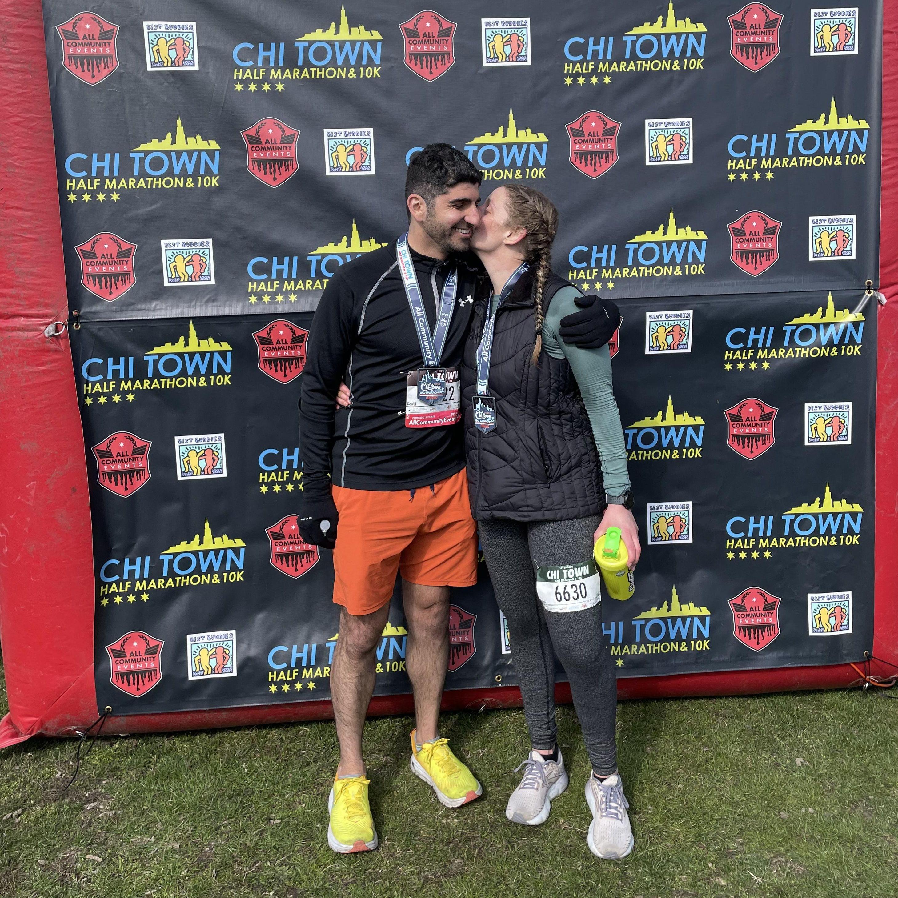 After both finishing a half marathon!