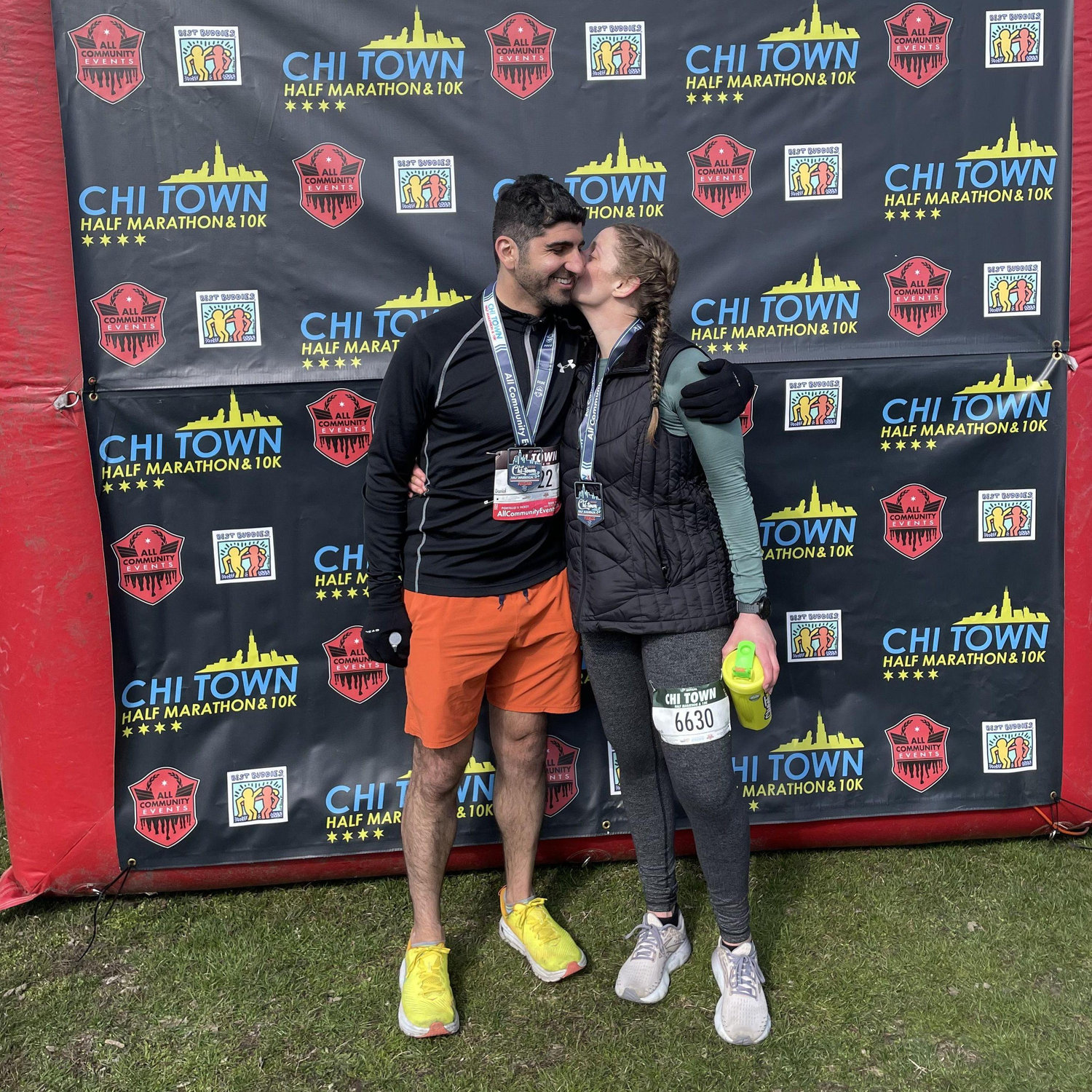 After both finishing a half marathon!