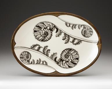 Small Oval Platter: Coiled Wood Fern