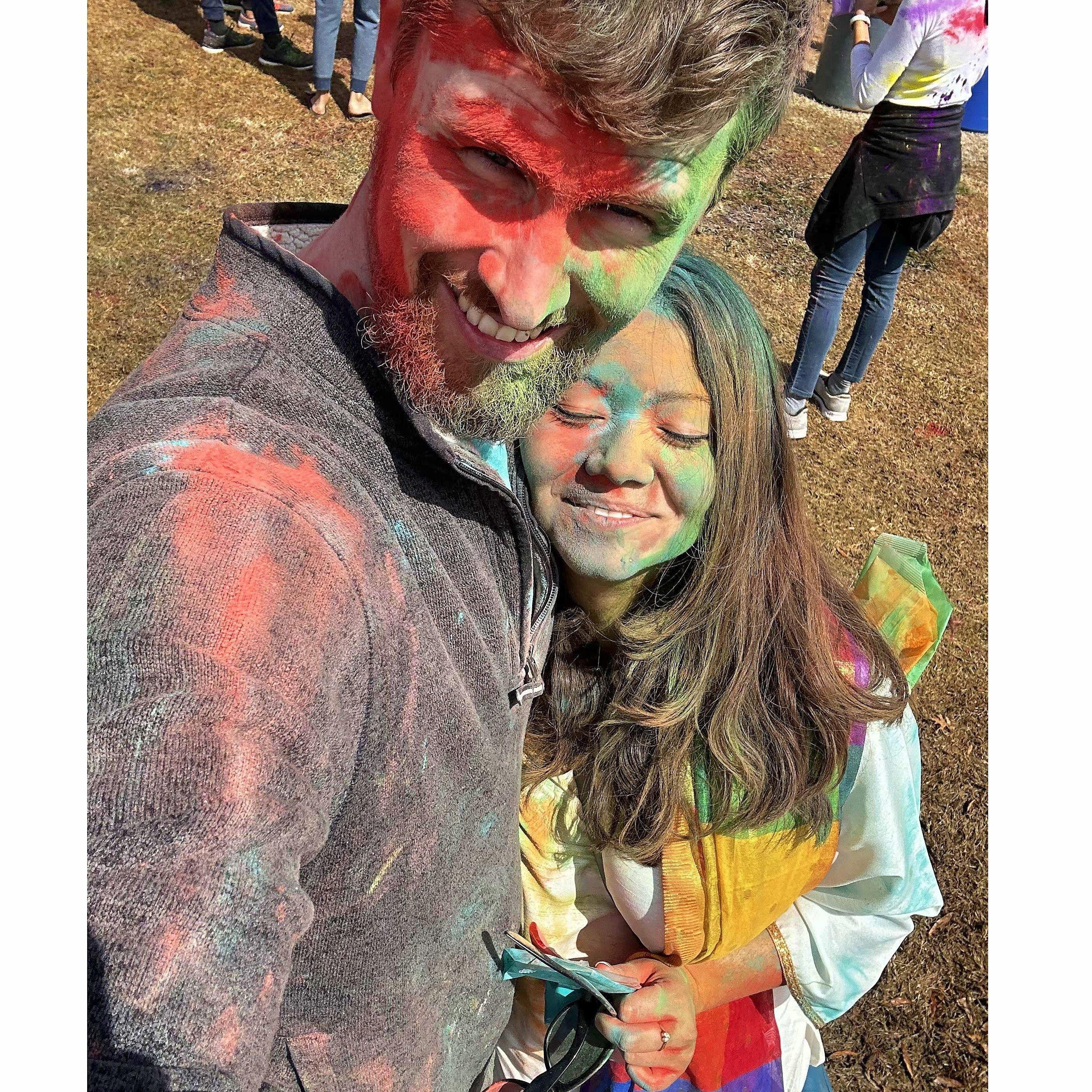 Calvin's first Holi!