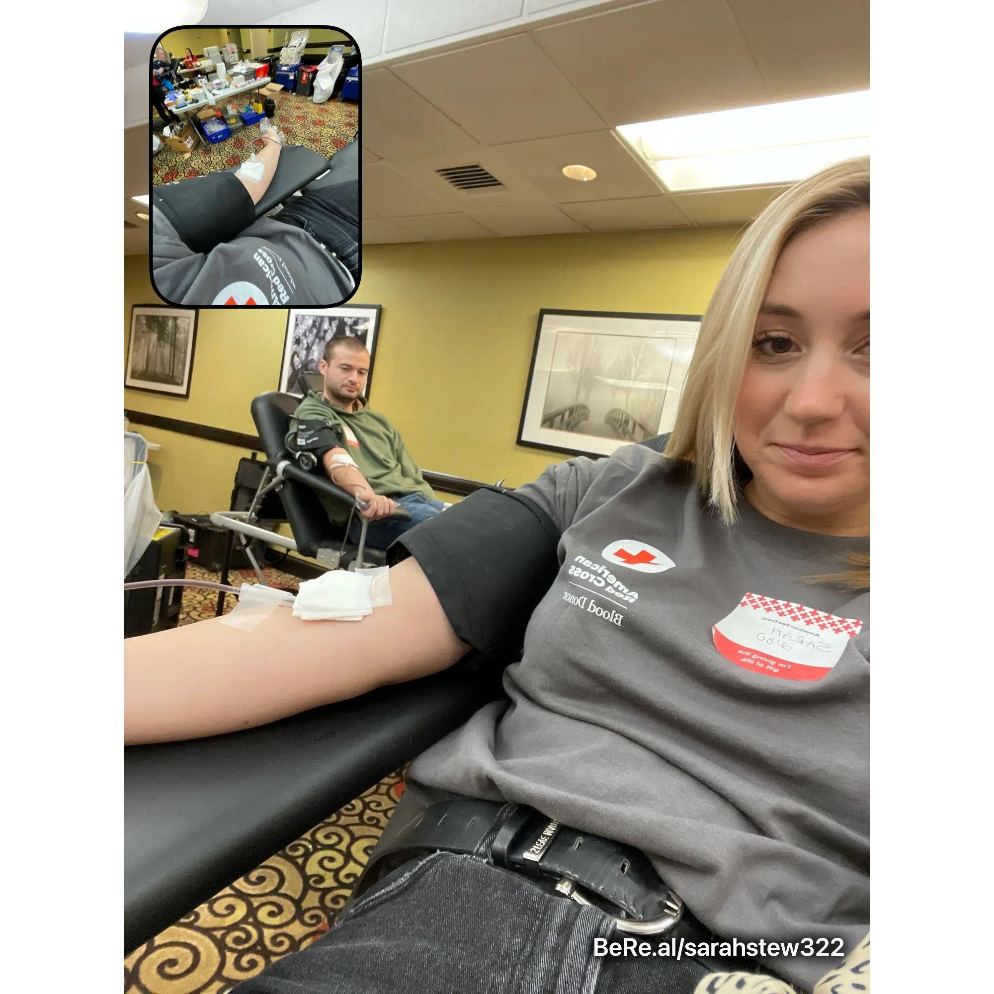 Giving blood!