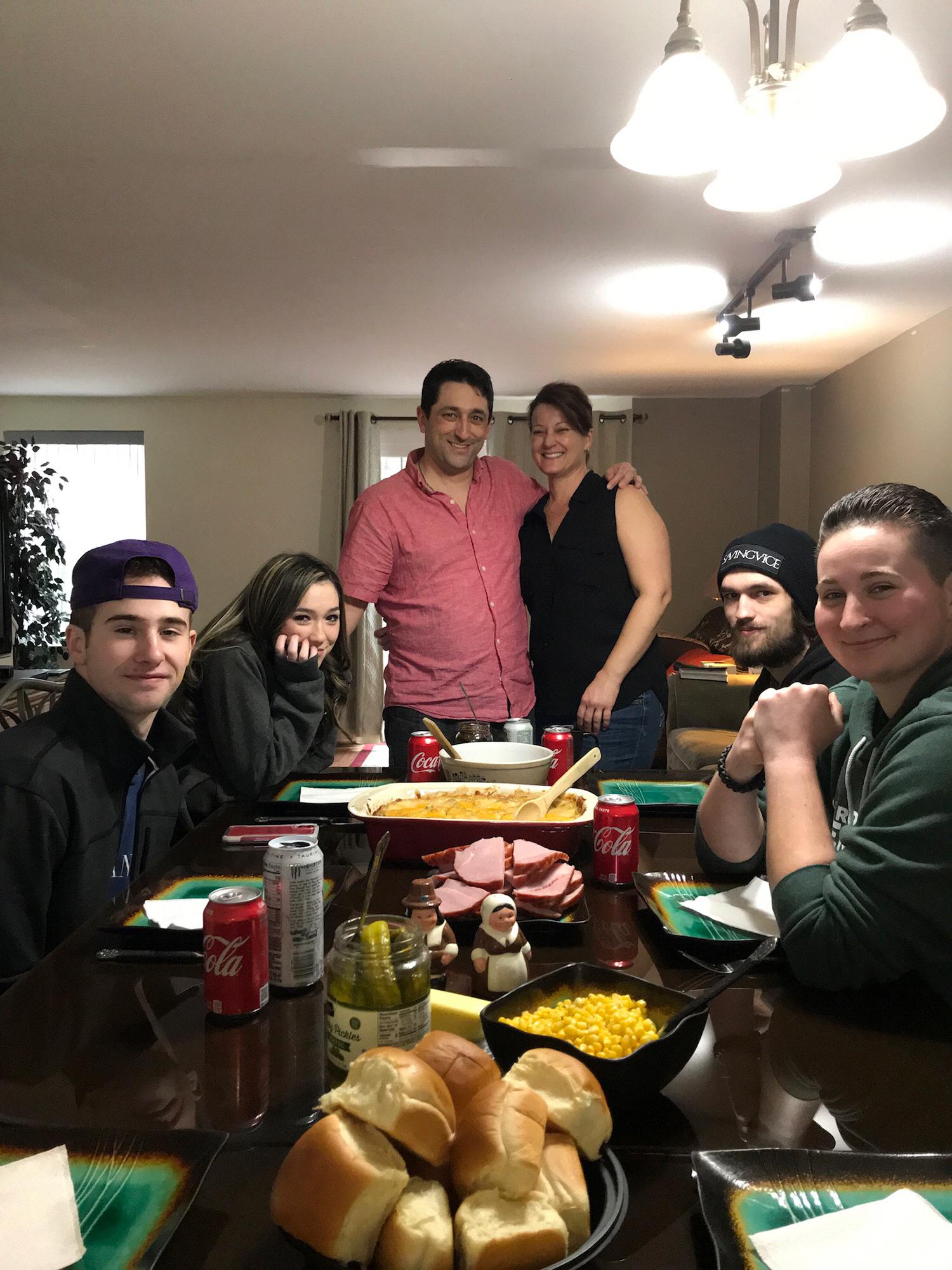 First dinner with our kids together. We are lucky parents!!