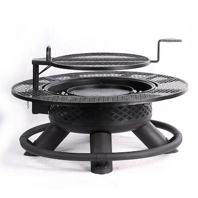 Big Horn  47.24-in W Black Steel Wood-Burning Fire Pit