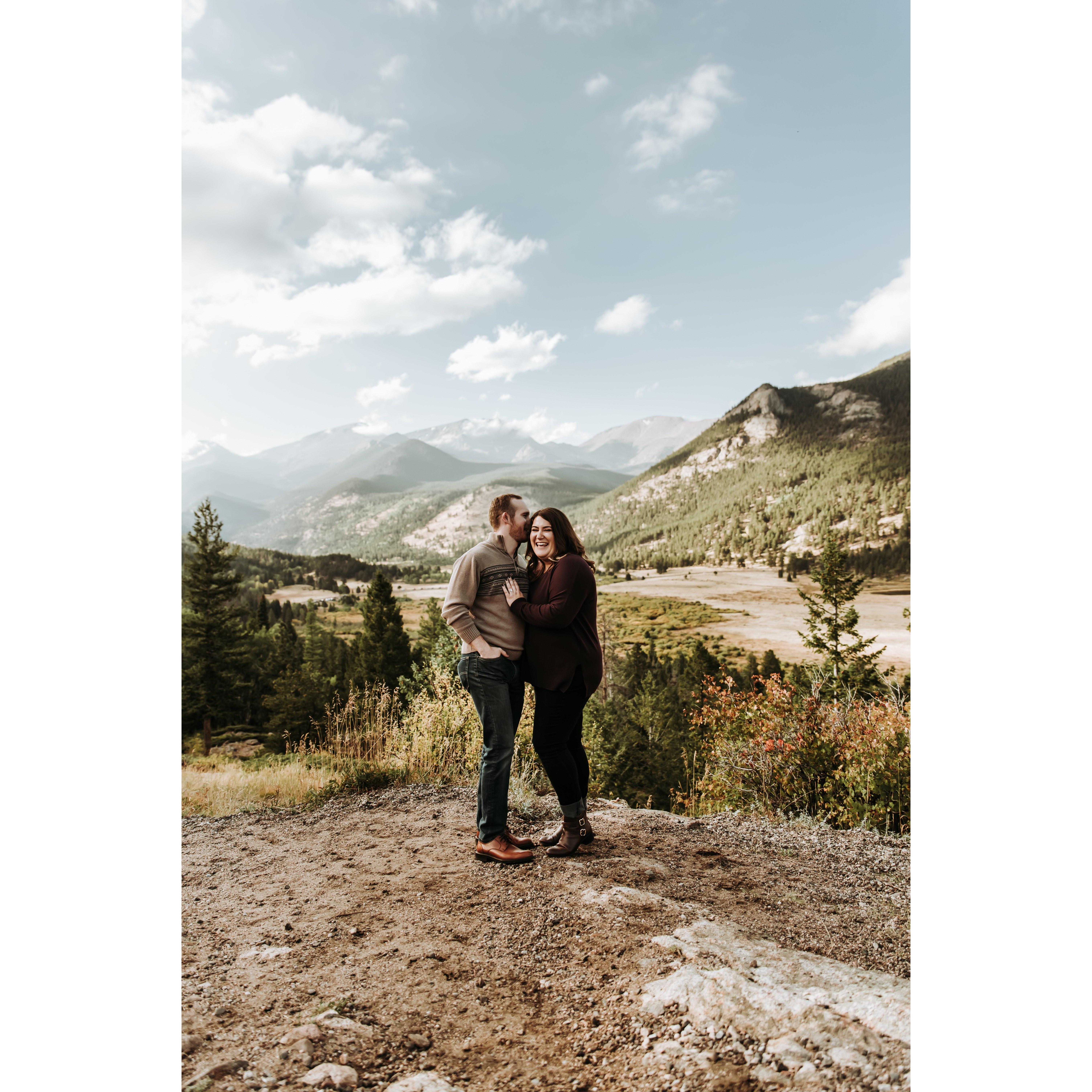 Engagement photo at Rocky Mountain National Park