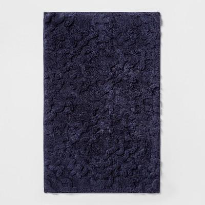 Sculpted Floral Bath Rug Xavier Navy - Threshold&#153;