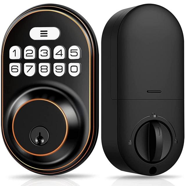 Keyless Entry Door Lock, Veise Electronic Keypad Deadbolt, Keyed Entry, Auto Lock, Anti-Peeking Password, Back Lit & Easy Installation Design, Oil Rubbed Bronze