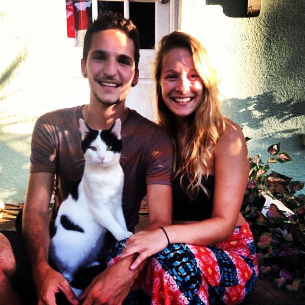 A family picture with our dear Fate, back when he was the only fur-child. June 2013.