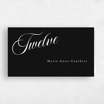 Black Wedding Place Card - Lille