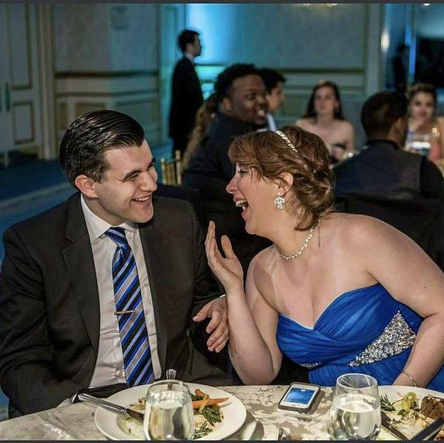 This is our favorite picture. Kayla won a fish as a giveaway, Nick won a responsibility.