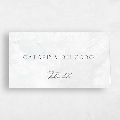 Light Teal, Grey Wedding Place Card - Sorrentine