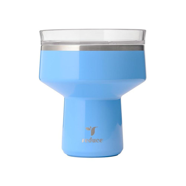 REDUCE Saltini 16 oz Cocktail Tumbler - Insulated Margarita Tumbler with Lid - Keeps Drinks Cold for 10 Hours - 360 Sippable Martini Glass Alternative - Shatterproof, Perfect for Parties - Oahu Blue