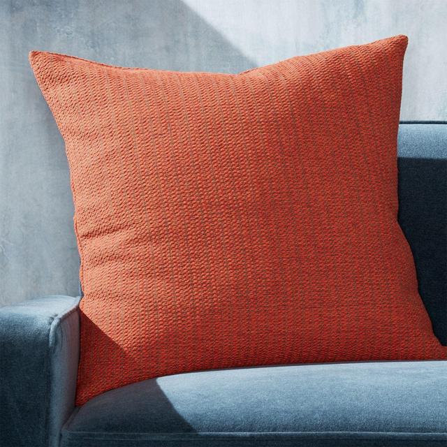 Liano Orange Monochrome Pillow with Down-Alternative Insert 23"