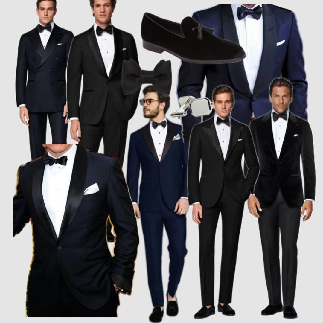Saturday Wedding Day - Black Tie: Tuxedos with black bowties for the gentlemen.