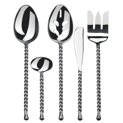 Gourmet Settings 34-030 Silver Tear 5 pc Stainless Steel Hostess Set