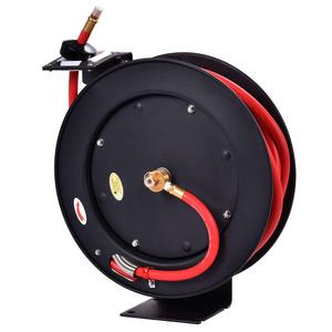 Goplus Air Hose Reel Auto Rewind Retractable Hose Compressor with 3/8" x 50' Rubber Hose, Max.300 PSI