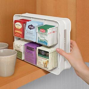 YouCopia TeaStand 100+ Tea Bag Organizer, White