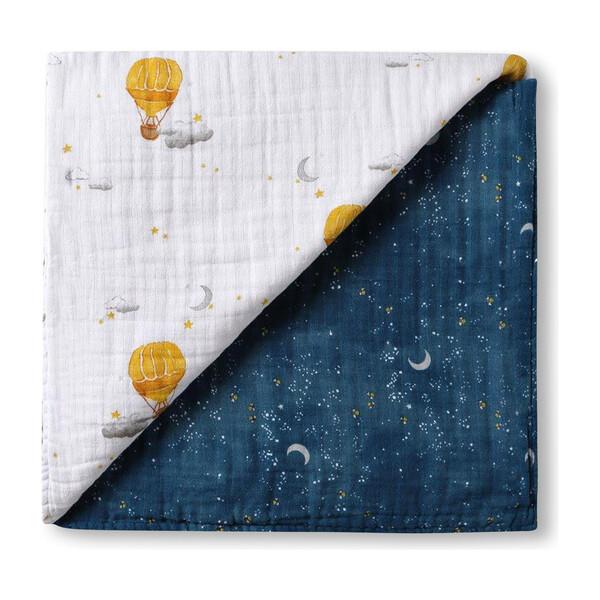 Organic Muslin Four-Layer Reversible Snug Blanket, Mystical Night