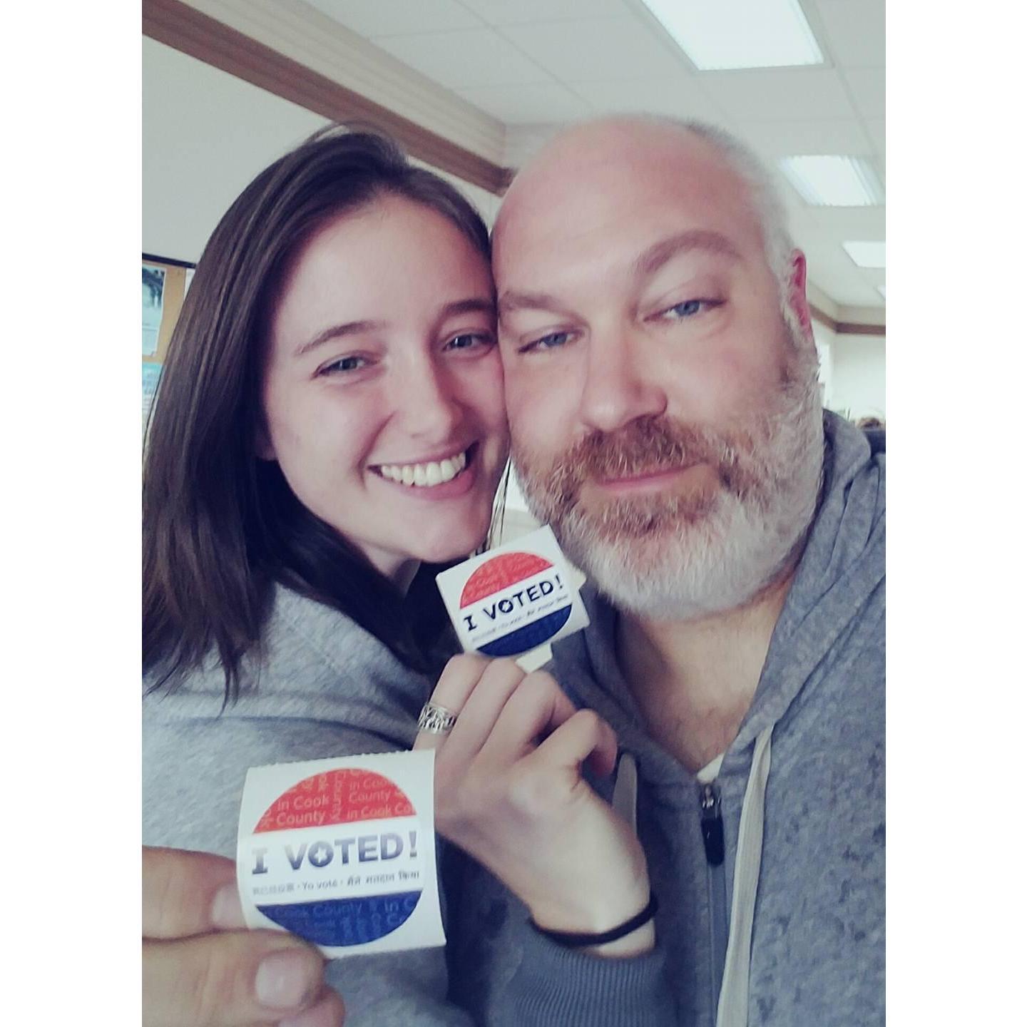 The couple that votes together...
