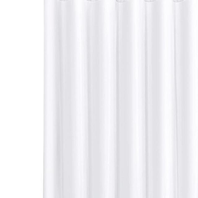 Biscaynebay Fabric Extra Long Shower Curtain Liners, White 72" Width by 108" Length, Water Resistant Bathroom Curtains, Rust Resistant Grommets Top Weighted Bottom Machine Washable