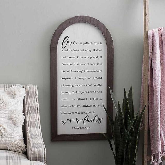 Love is Patient, Love is Kind Arched Panel Plaque