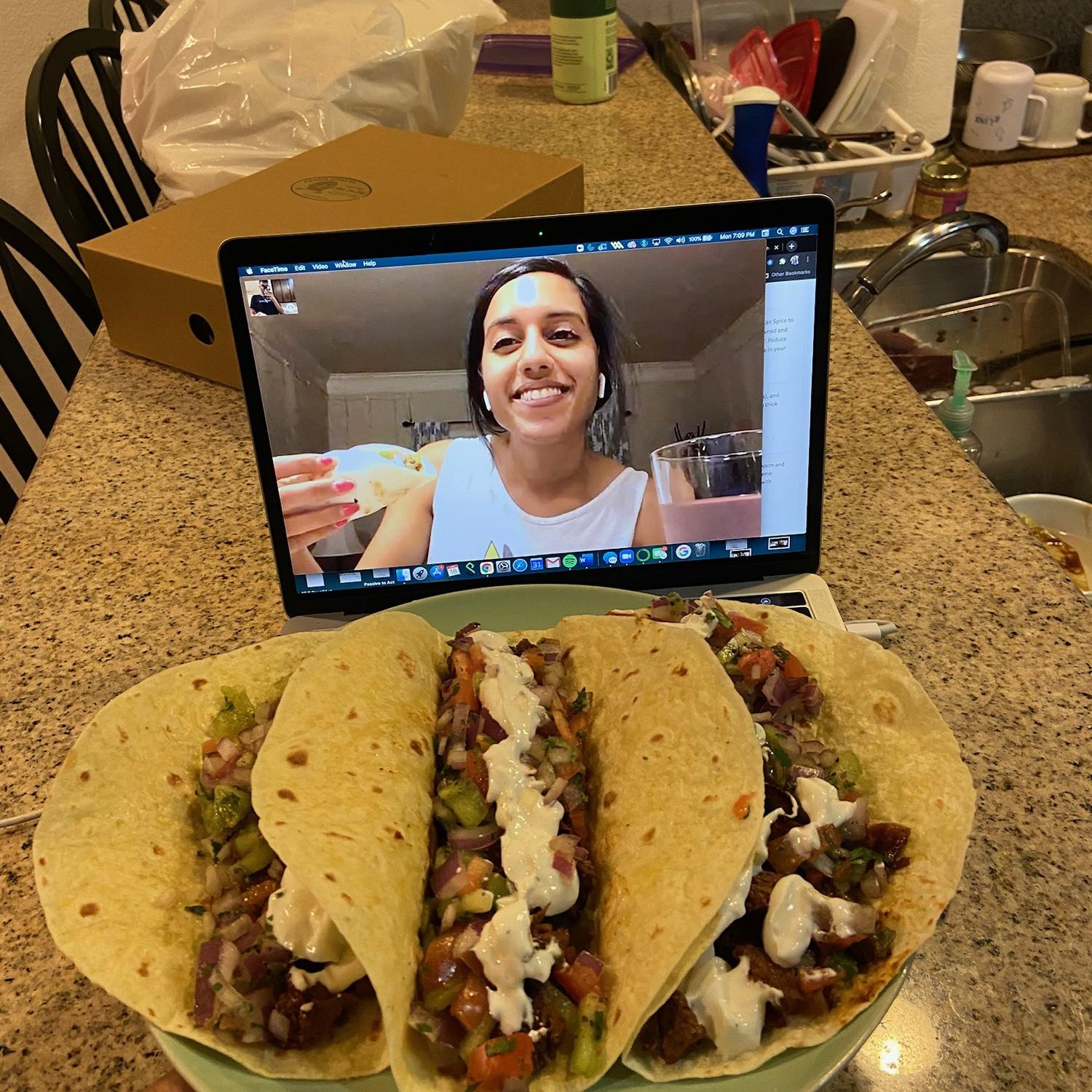 Virtual Date #3: Grocery shop on the phone together, then cook the same recipe. Bon appetite!