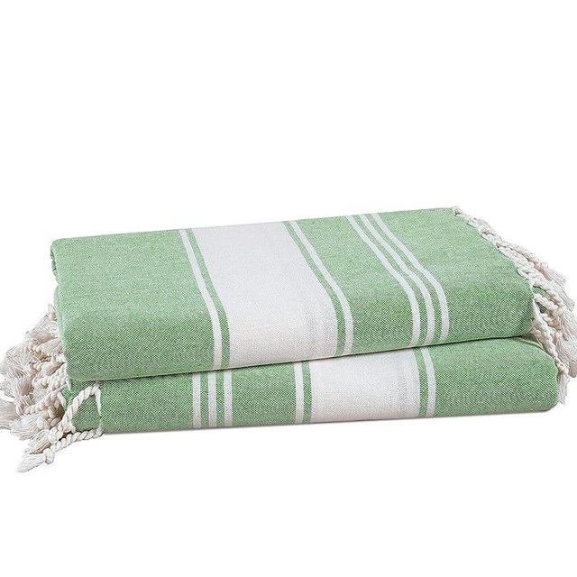 LANE LINEN 100% Cotton Beach Towel with Bag 2 Piece Towels Oversized 39"x71" Pool Absorbent Extra Large Quick Dry Sand Travel Towel - Jade Green