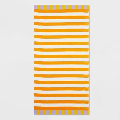 Striped Beach Towel Orange/Yellow