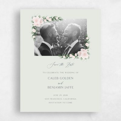 Lightest Green Wedding Save the Date - Aldeney Photo