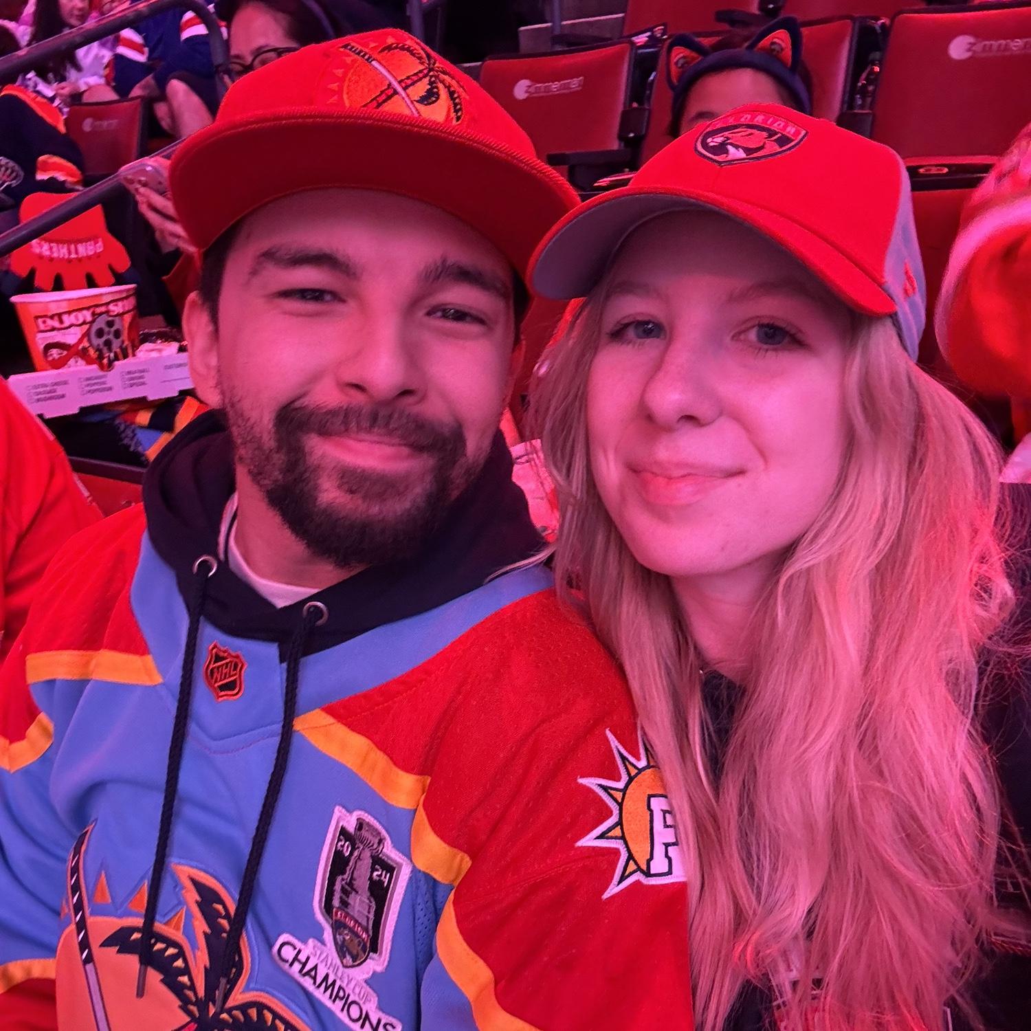 Emily's first hockey game! Go Panthers!