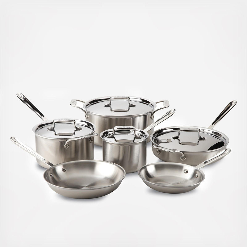 All-Clad D5 Brushed Stainless-Steel 10-Piece Cookware Set