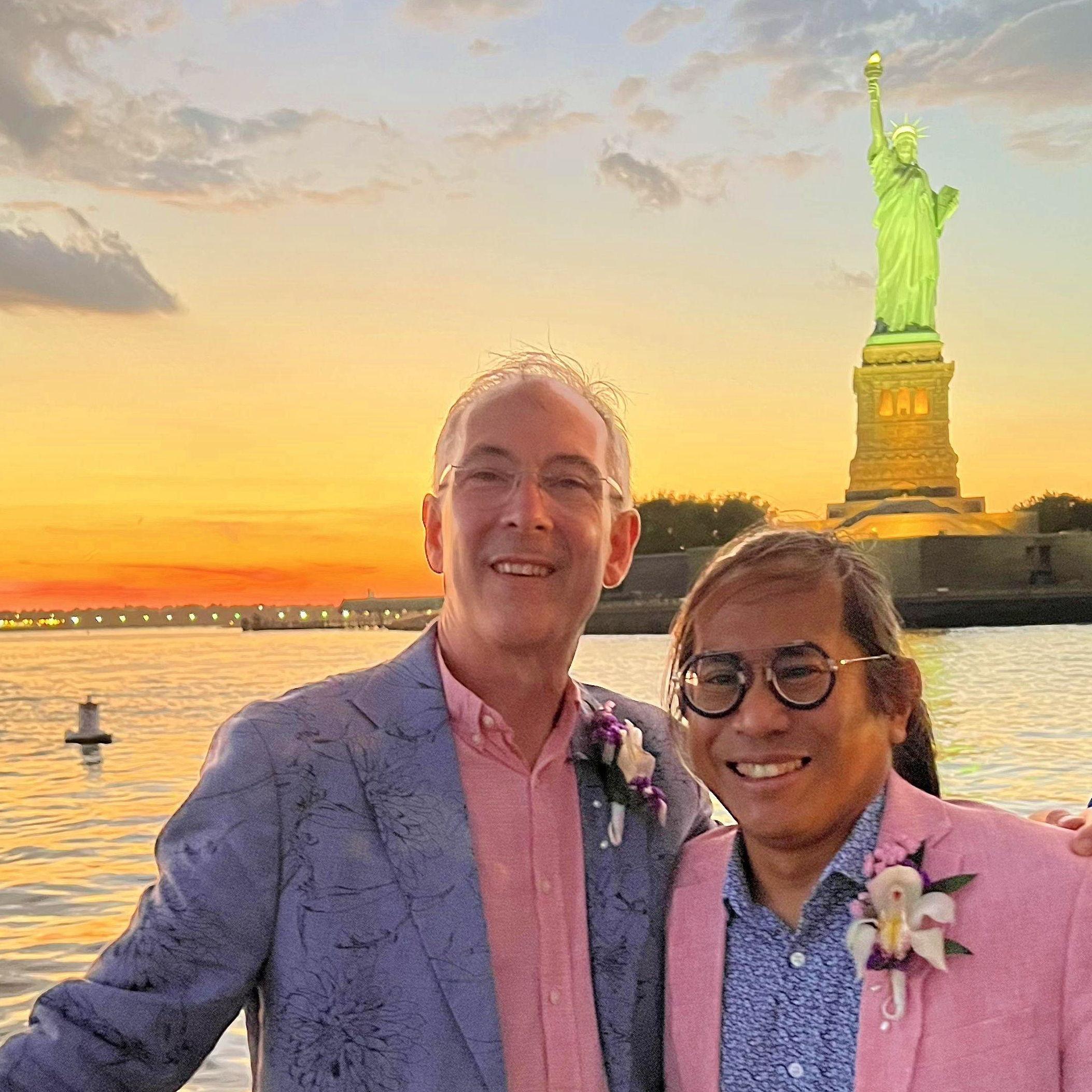 in the evening, we had a celebratory dinner cruise along Hudson and East rivers