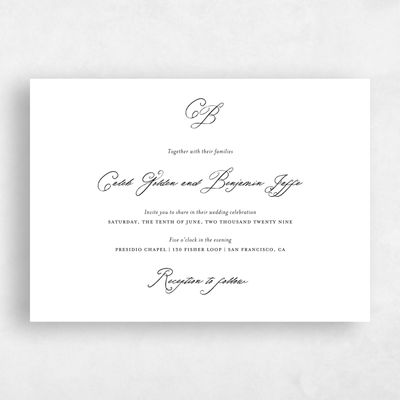 White Wedding Invitation - Imarige Landscape