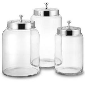 Glass Canisters, Set of 3