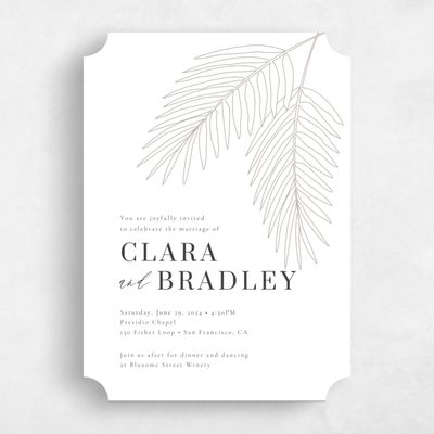 Beige Ticket Wedding Invitation - Talana Classic