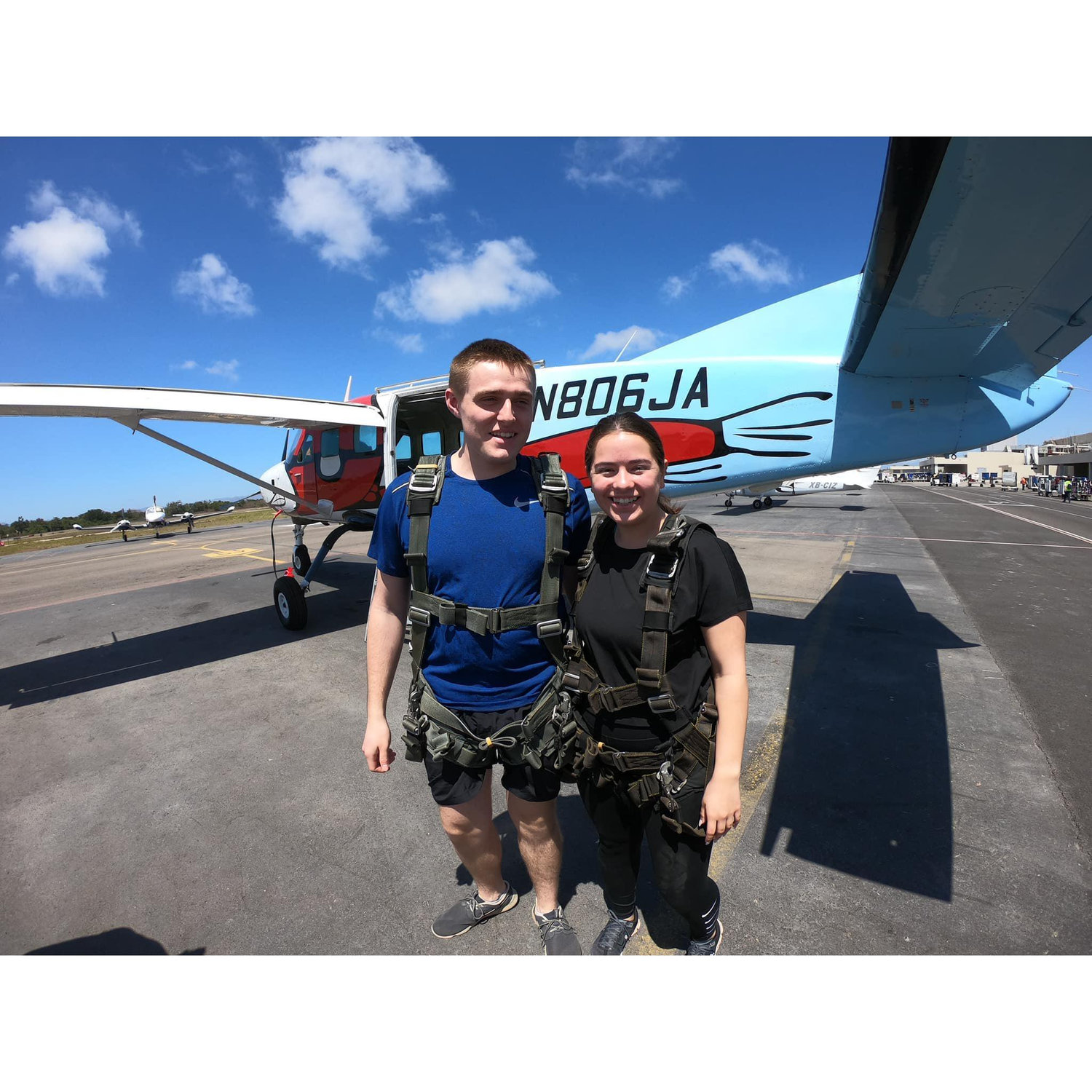 Skydiving the day before the proposal (pic: Mexico)