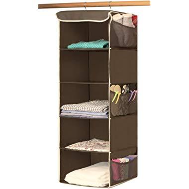 Simple Houseware 5 Shelves Hanging Closet Organizer, Bronze