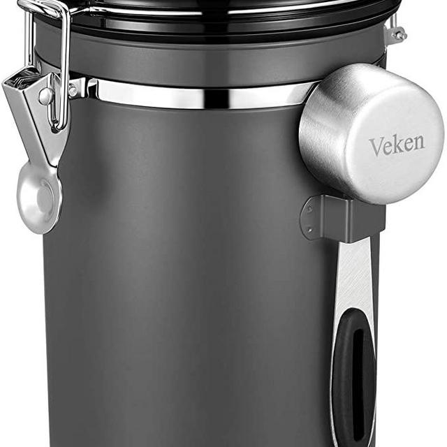 Veken Coffee Canister, 22OZ, Gray