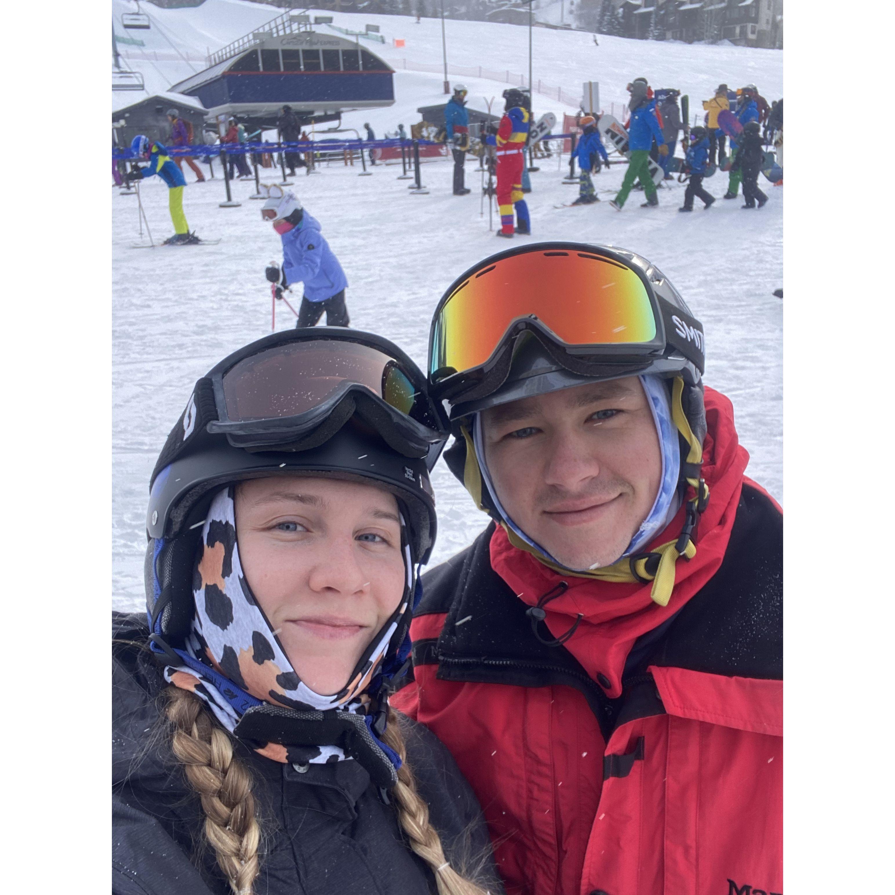 Becca's first time skiing in Colorado