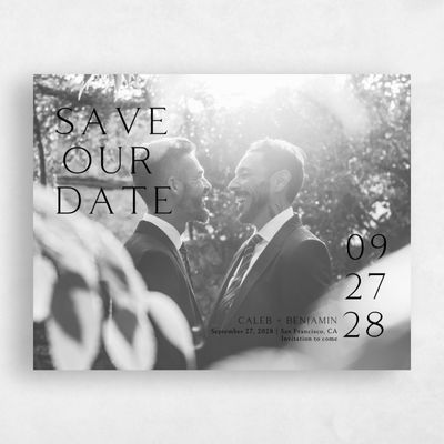Black Wedding Save the Date - Merick Photo